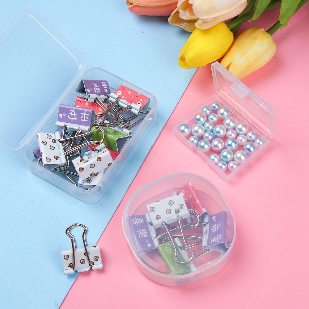 Solighter Storage Box Persegi Bening Rumah Organisasi Plastik Pill Storage Supply