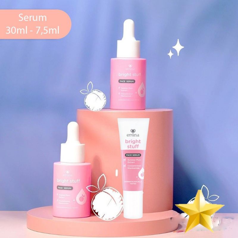 EMINA Bright Stuff Face Serum Blister & Botol || Serum Wajah Mencerahkan 7.5ml & 30ml (ORI) ok_ngeng