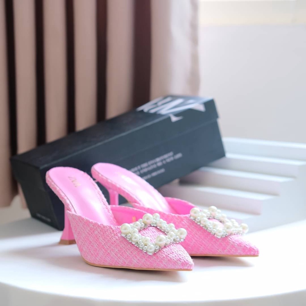 [7.7 Boombastis Sale⚡] - SEPATU WANITA MULES HEELS ZS469 PREMIUM IMPORT