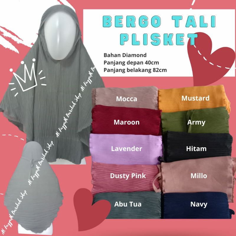 Bergo Tali / Bergo Maryam Plisket /Bergo Plisket Lidi