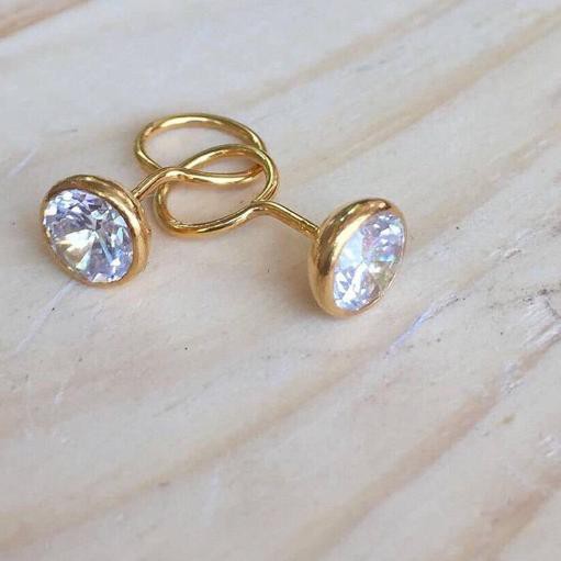 ℮ Anting Bayi Toge 70 / 75 % Giwang Emas Permata Sirkon Baby Earing ☈