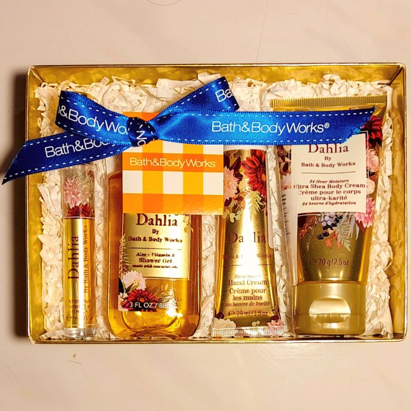 BBW DAHLIA TRAVEL SIZE GIFT SET PAKET BATH &amp; BODY WORKS