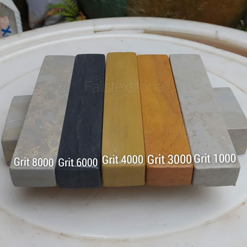 Batu asah asli alam Asahan pisau Taji ayam 1 set 5pcs