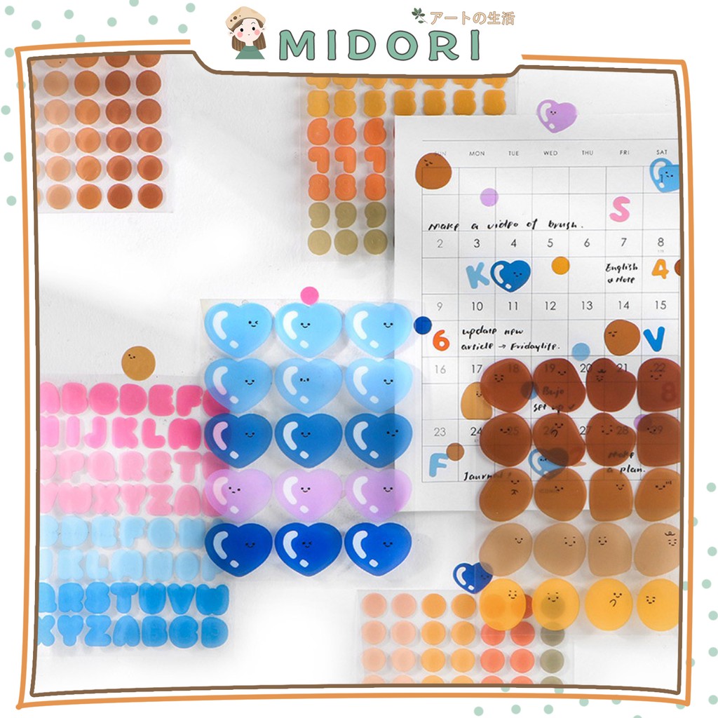 

[MIDORI] 3Pcs BUBBLY STICK ME Sticker PVC Deco BuJo Scrapbook DIY Planner Stiker Hias - B0202