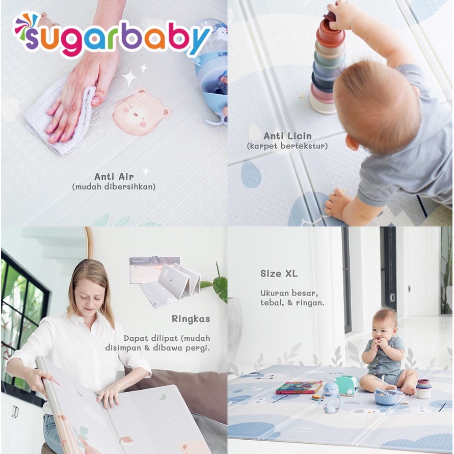 Sugar baby Foldable Baby Playmat Alas Bermain Bayi Merangkak (Nature Series) / Playmat Lipat Anak / Karpet Lipat Bayi / Matras Bayi CBKS