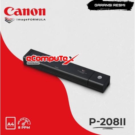 SCANNER CANON PORTABLE FORMULA P-208II / P208II / P-208 II 8 PPM | ADF | USB Powered | - GARANSI RESMI