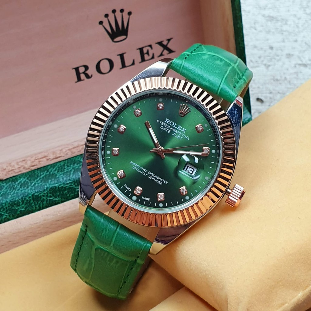 JAM TANGAN WANITA ROLEX KULIT FASHIONABEL