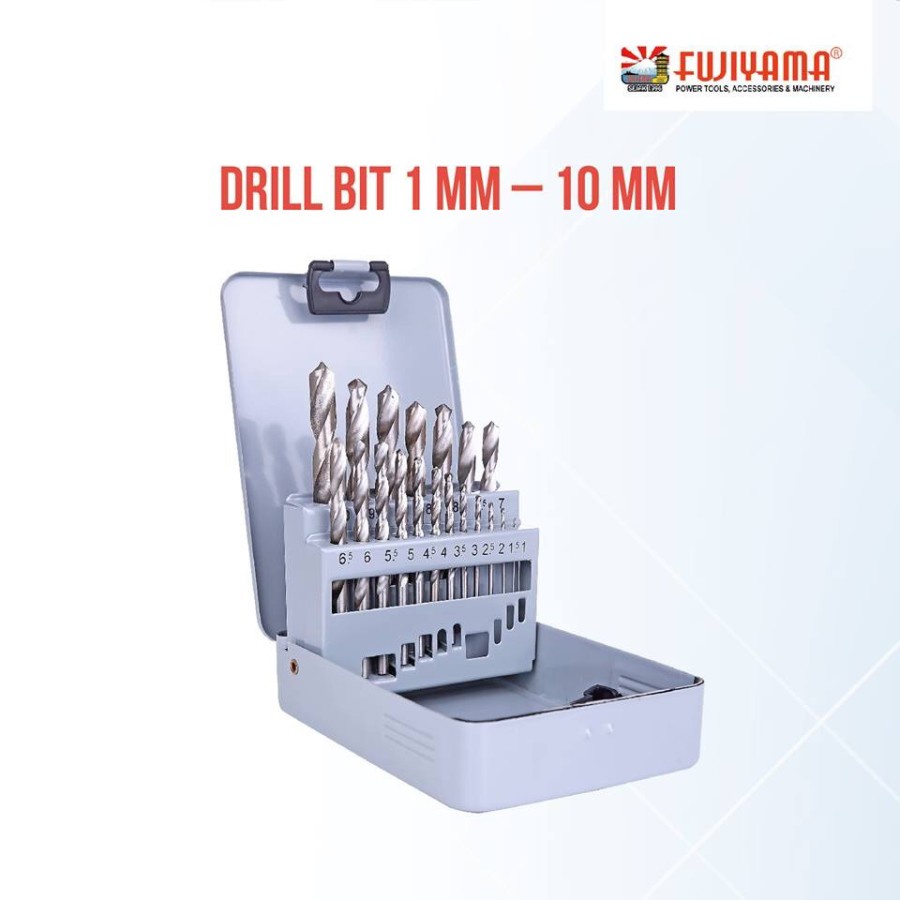 Mata Bor Set Besi dan Kayu HSS 19 Pcs Drill Bits Fujiyama