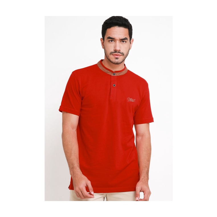 BAJU KAOS POLO PRIA CARDINAL ORIGINAL CASUAL LENGAN PENDEK MERAH CA02