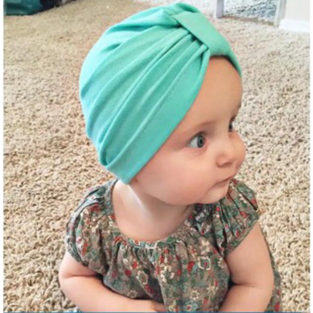 Topi anak baby turban polos