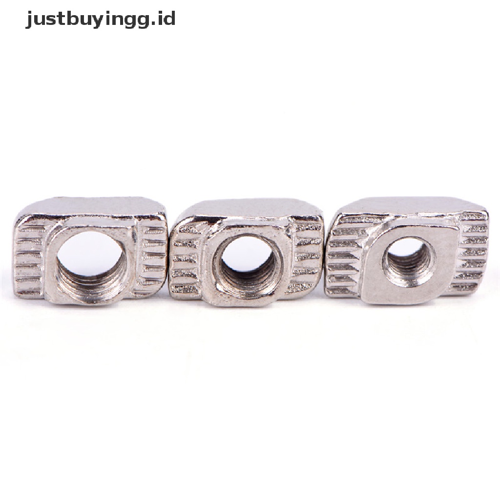 50 Pcs T-Slot Drop In T-Nut M3 M4 M5 Thread Bahan Carbon Steel Aluminum Gaya Eropa