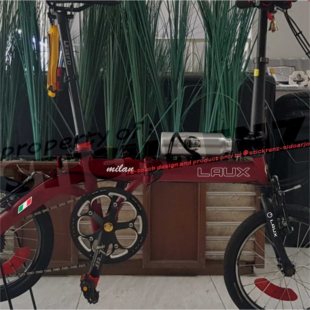 Cutting Sticker Sticker Frame Sepeda Lipat Laux Milan 01 Custom