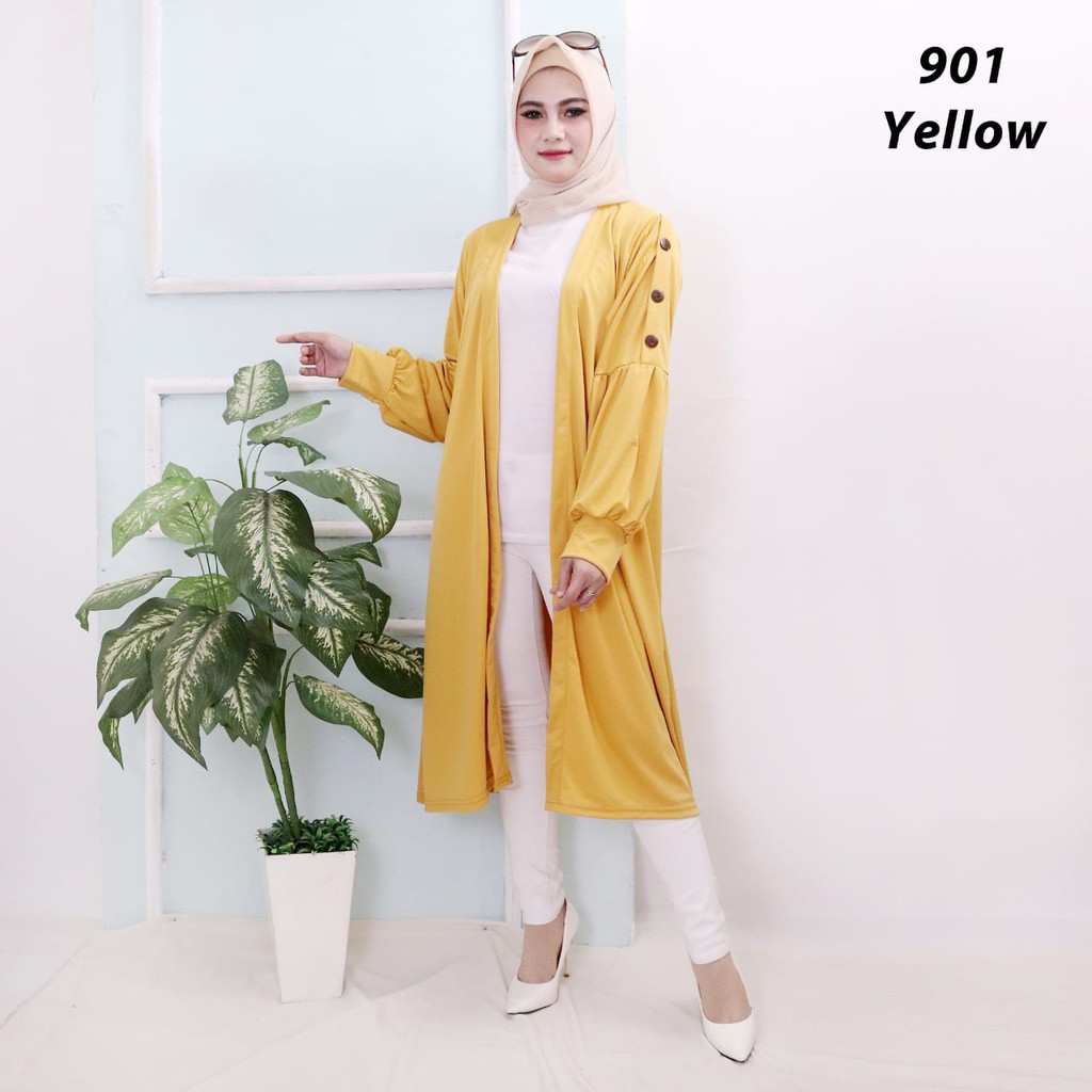 Long Cardigan Outer Panjang Wanita 901 Luaran Panjang Wanita Long Cardi Oversize