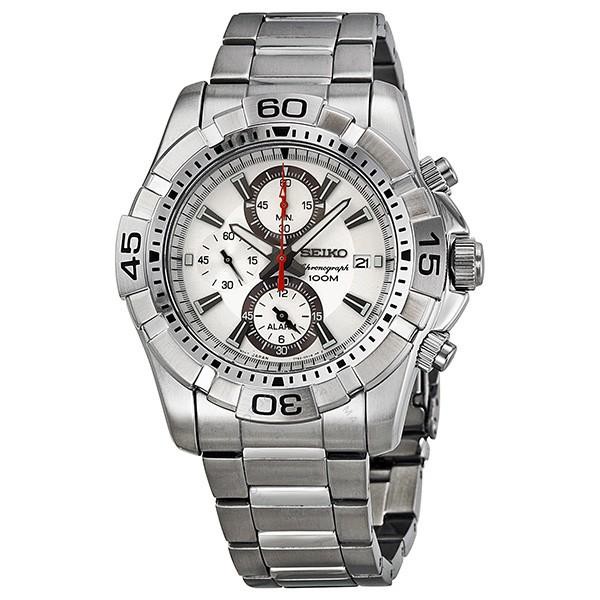 Seiko Quartz SNAE23P1 Chronograph White Dial | Jam Tangan Pria SNAE23