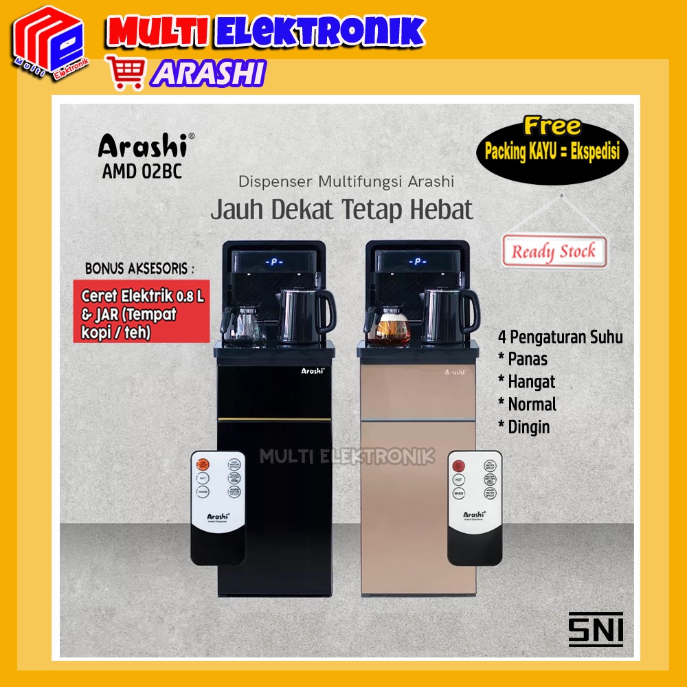 Arashi Dispenser Galon Bawah Multi Fungsi Arashi AMD02BC FREE Packing Kayu