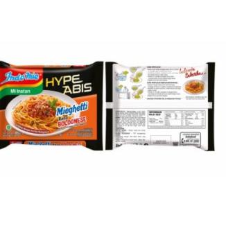 

⚡️Bisa COD⚡️ Indomie Mie Instan HypeAbis Spaghetti Mieghetti Bolognese 85g X 5PCS 