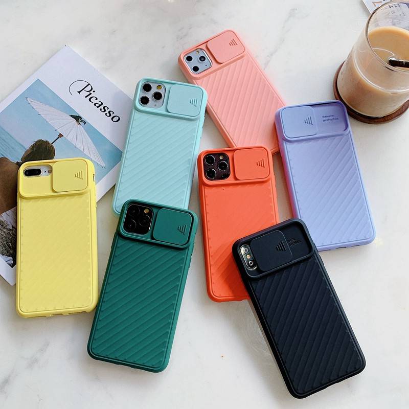 Soft Case Pelindung Lensa Kamera Bahan Silikon Tpu Warna Permen Polos Untuk Iphone 11 12 Pro X Xs Xr Max 7 8 Plus