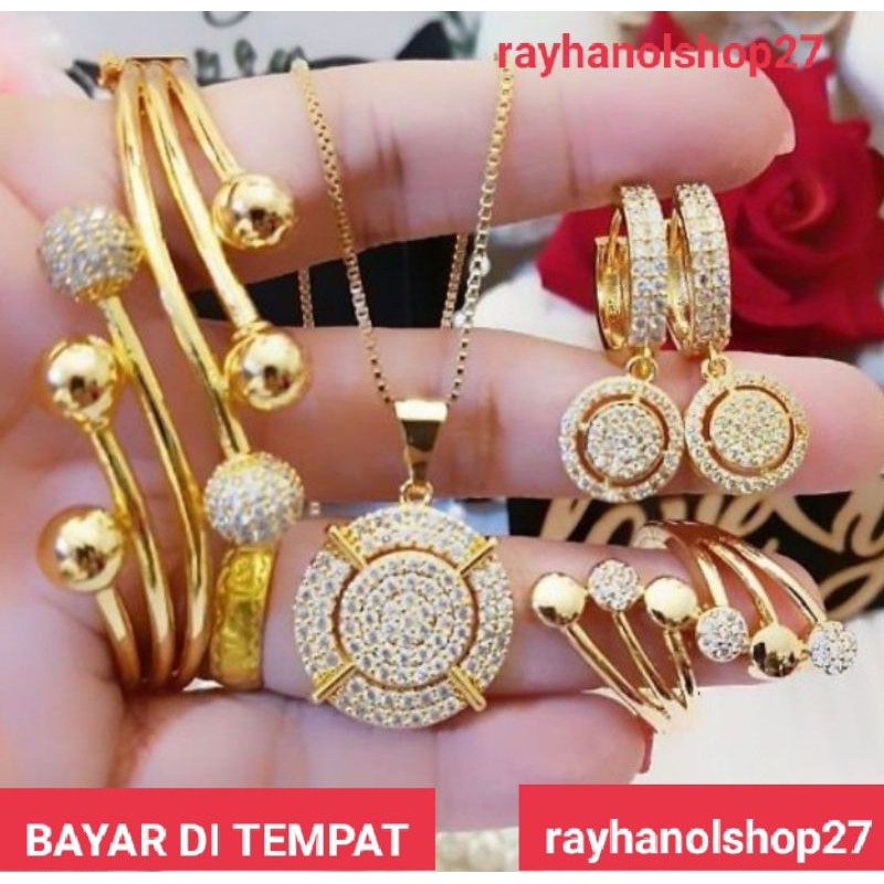 XUPING SET PERHIASAN WANITA DEWASA LENGKAP LAPIS EMAS GOLD RO-27