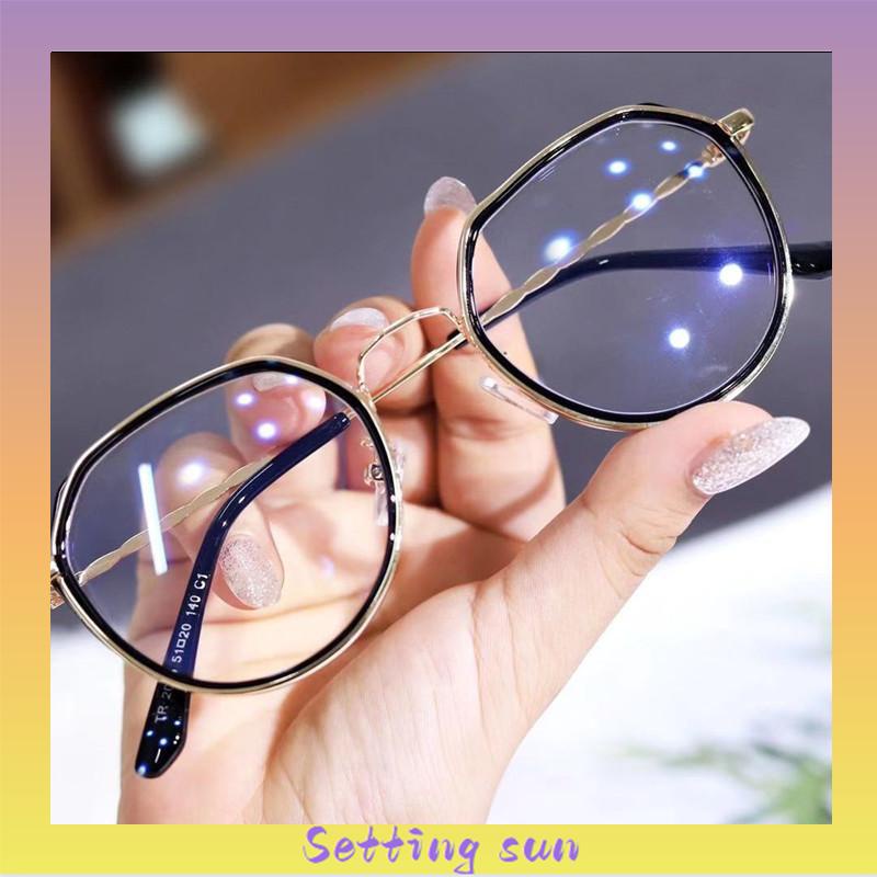 Frame Kacamata Fashion Wanita Anti Radiasi Korean Kaca Mata Radiasi Bulat Eyeglasses TN