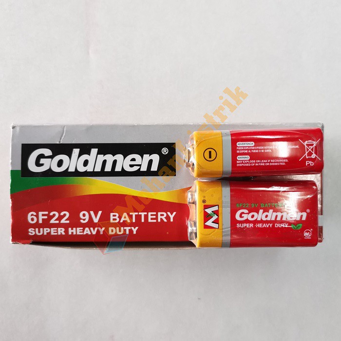 Baterai Batrai Kotak Segi 9V 9Volt Battery Mic Goldmen - Kalimantan Barat Only