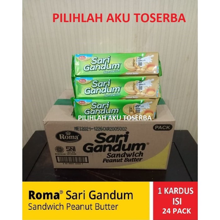 

Roma Sari Gandum Peanut Butter 115 gr - 1 Kardus isi 24 bks