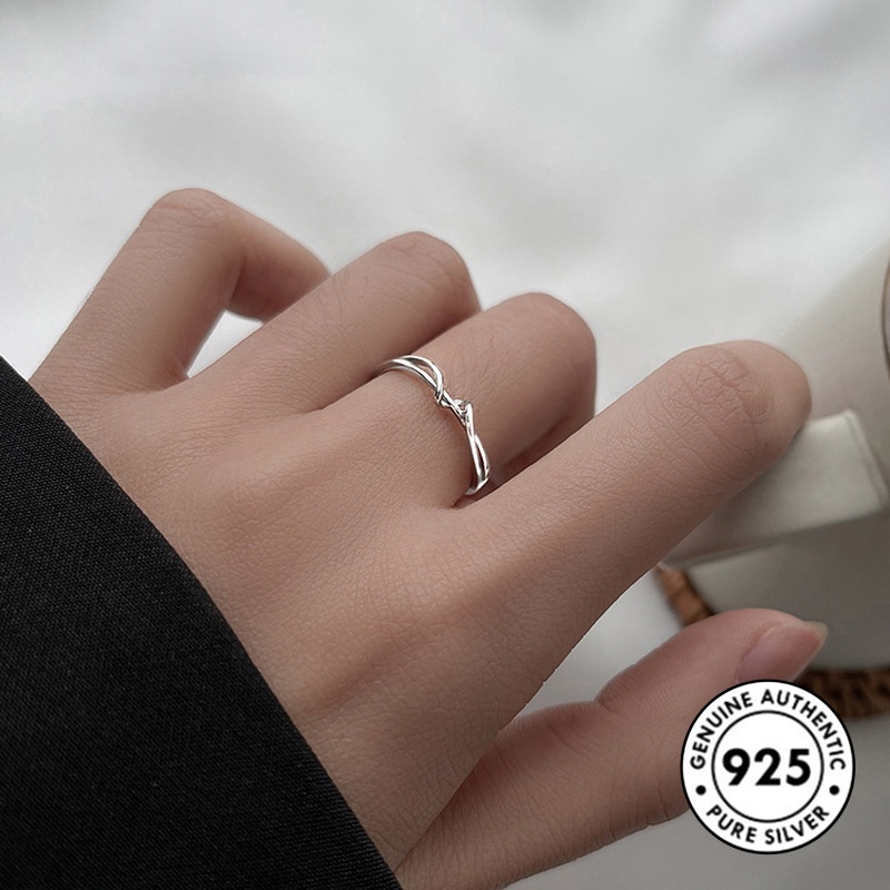 Cincin Sterling Silver 925 Simple Untuk Wanita