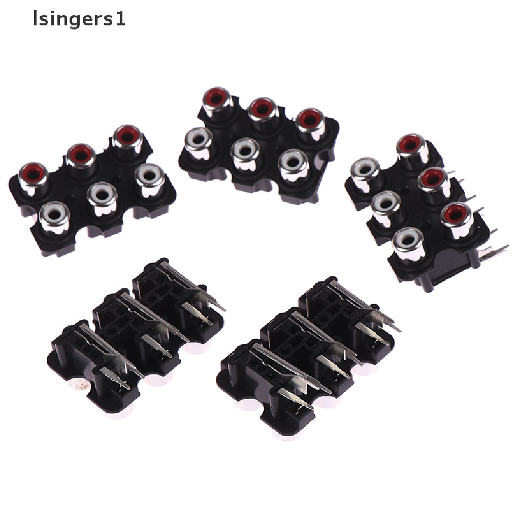 (lsingers1) 5pcs Konektor input Audio Stereo RCA Female 6 Lubang