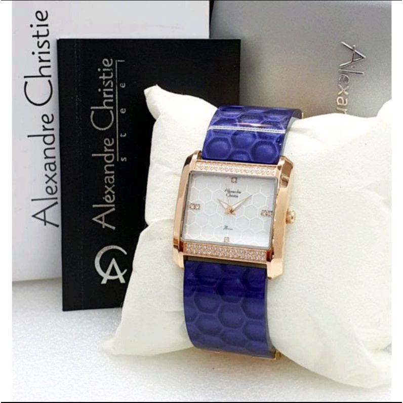 Jam tangan wanita Alexandre Christie AC 2526 LH  BLUE ROSEGOLD