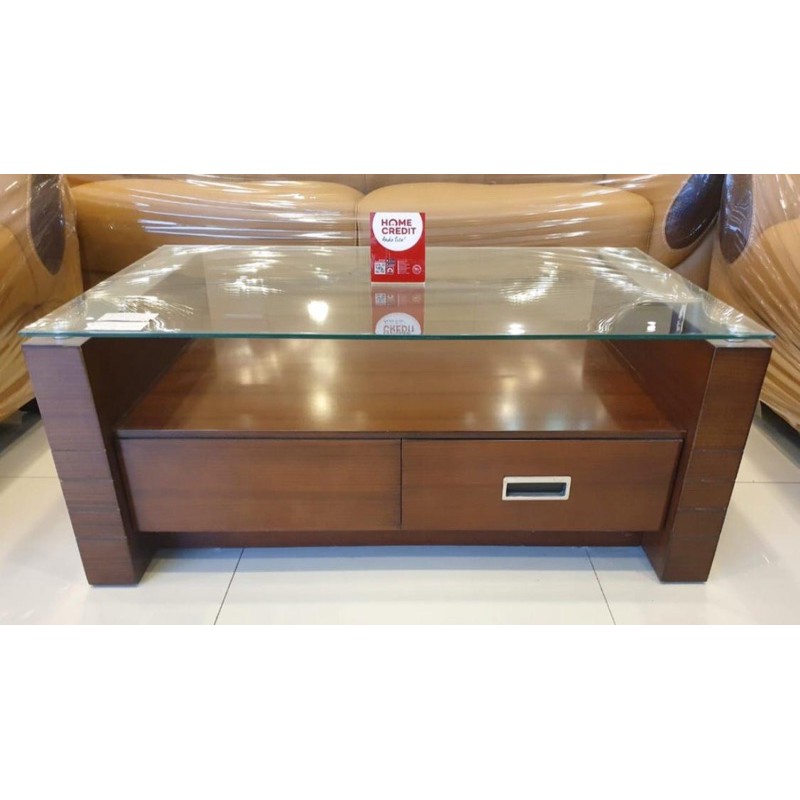 meja tamu laci kayu mdf berkualitas mewah minimalis makassar ready stock murah high quality sofa