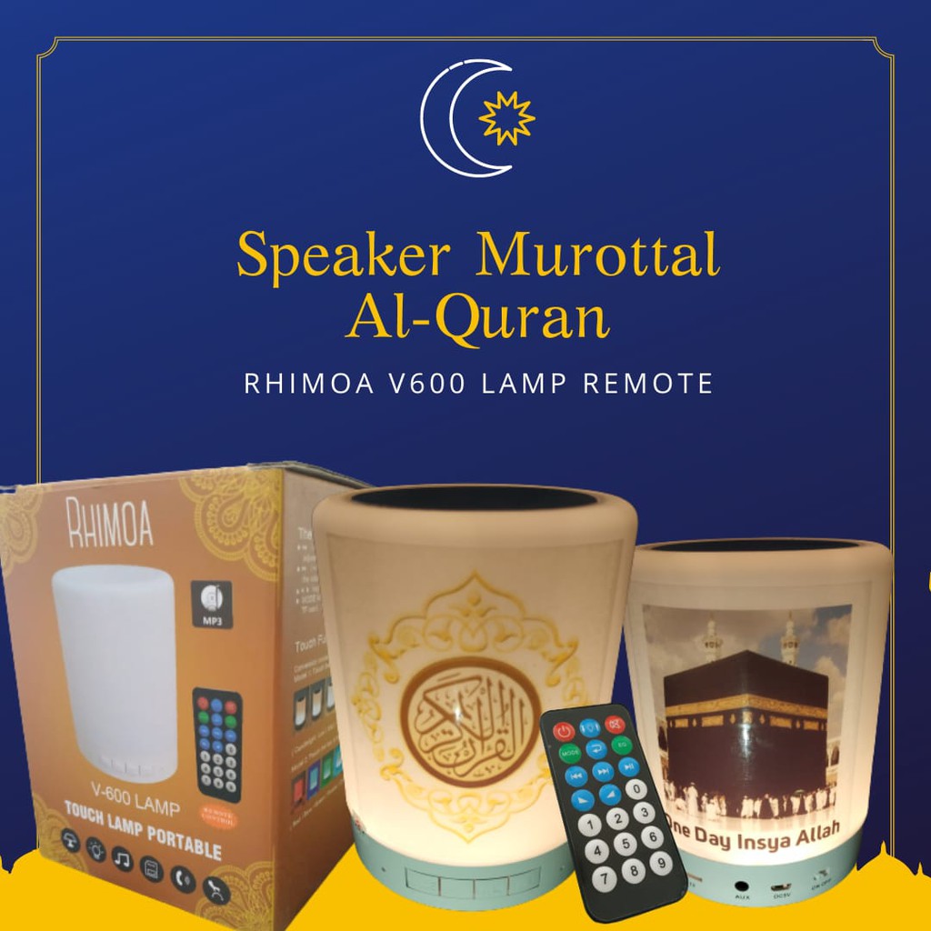SEPEAKER MUROTTAL Remot - RHIMOA V600 TOUCH LAMP LED - Speaker Lampu Tidur - TERMURAH MMC 8GB