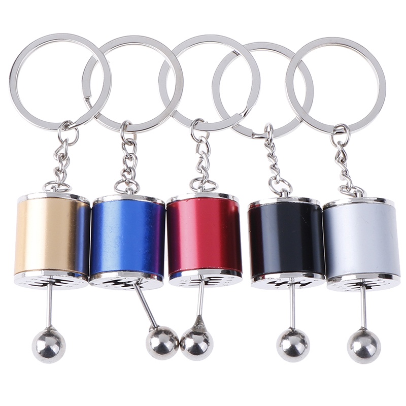 1pc Gantungan Kunci Bentuk Knob Perseneling Mobil Bahan Metal