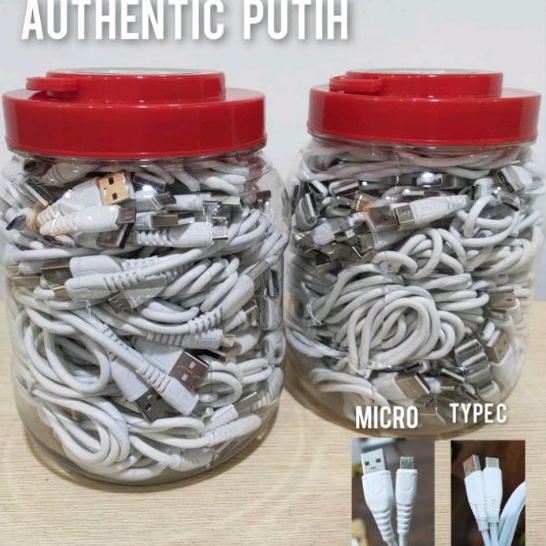 (ba) Kabel Data Authentic Polos Putih Type-C Good Quality