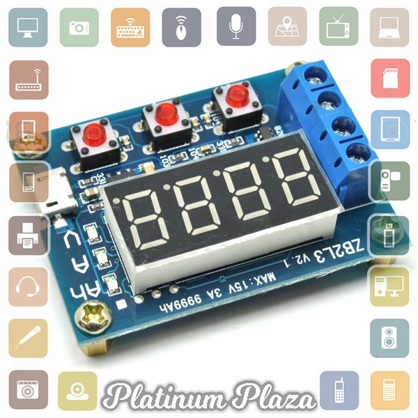 Zhiyu Battery Capacity Meter Discharge Tester 1.5v~12v for 18650 Li-ion - ZB2L3 - Blue`60VZUN-