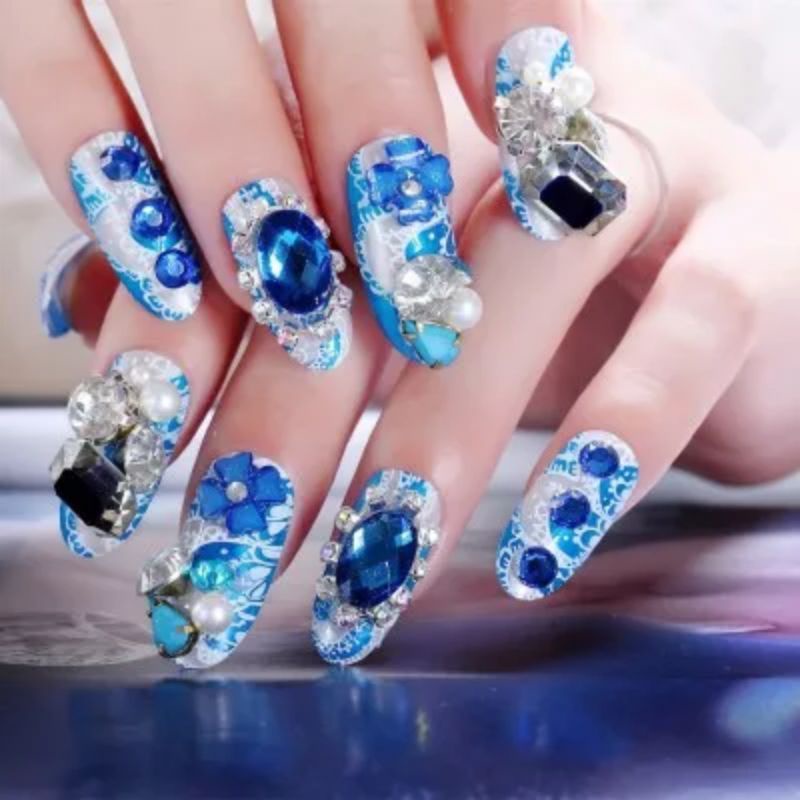 12pcs/ Kuku palsu pernikahan wedding fake nails nailart nail art