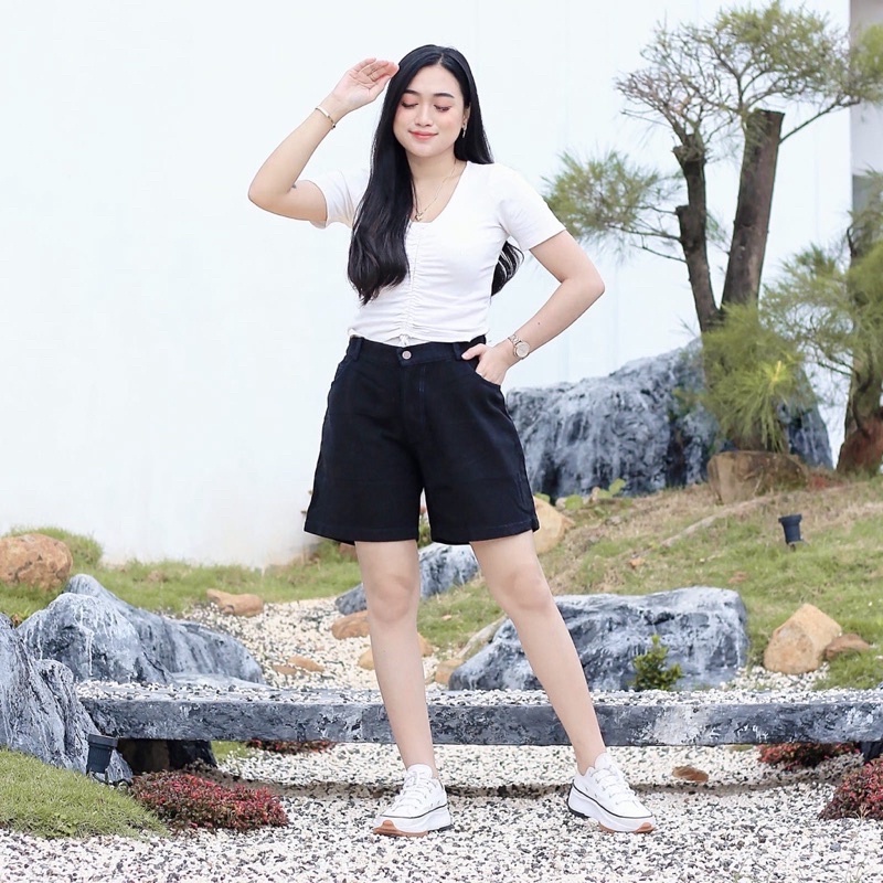 Jenny Denim Hotpants Simple Korean Look Summer Pants