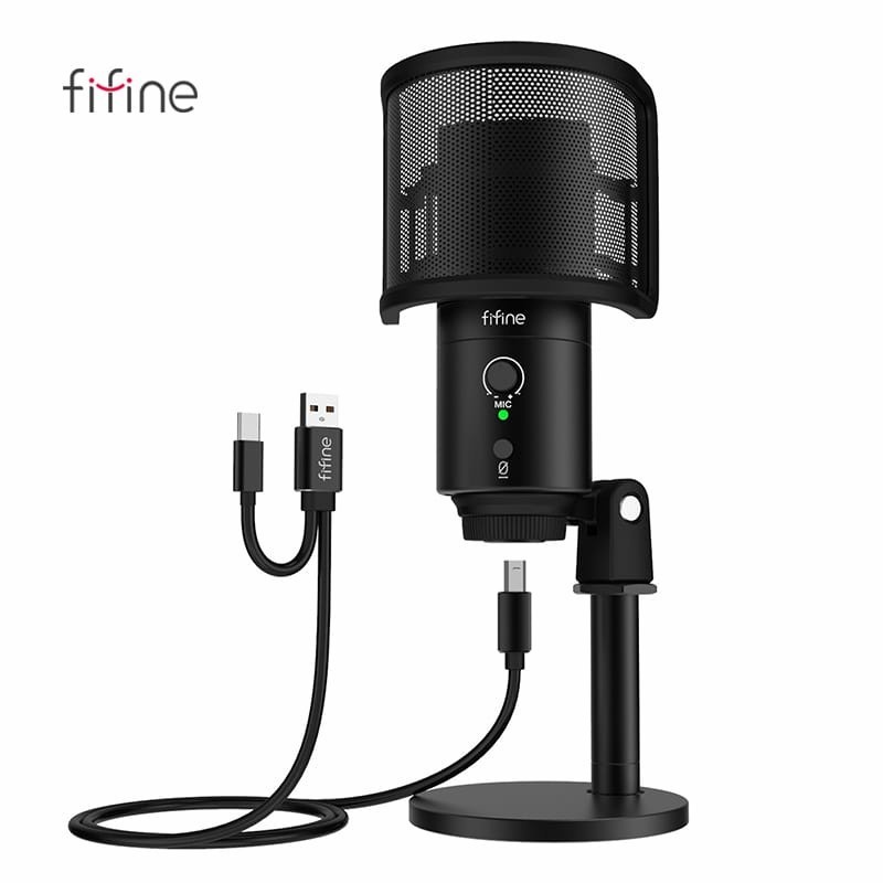 FIFINE K683B USB Microphone with Type A &amp; Type C Connectors