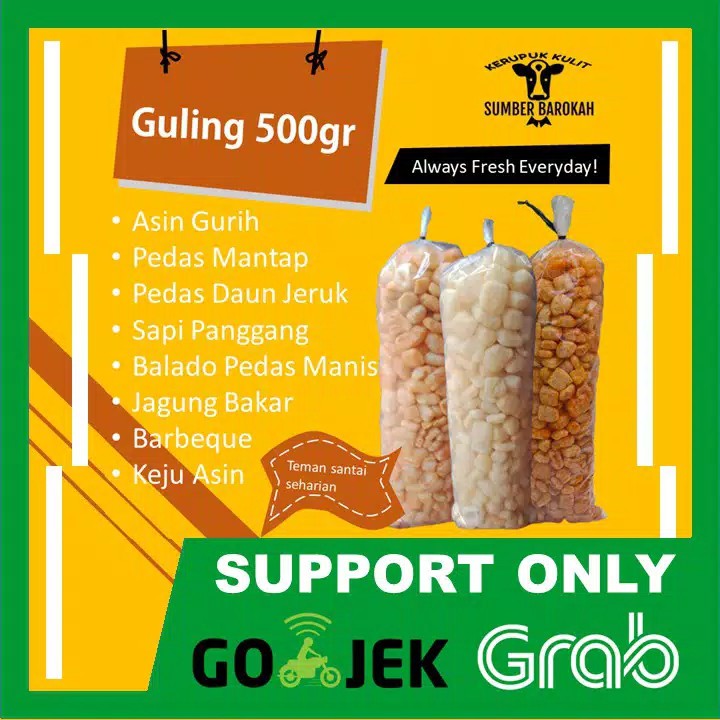 

Kerupuk Kulit Sapi Asli Matang 500 Gram Khusus Gojek dan Grab - Krupuk Rambak