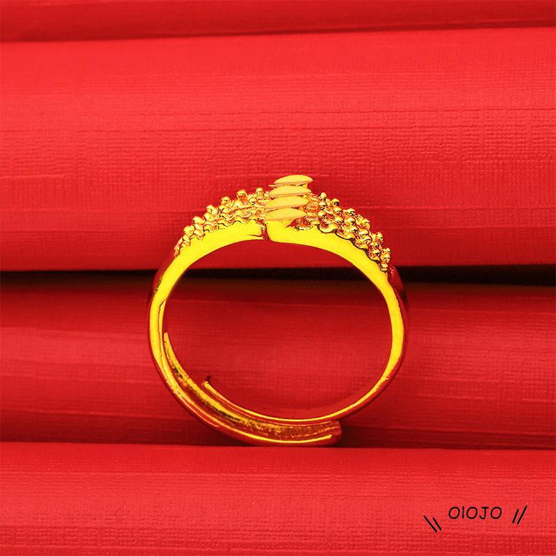 【COD】Cincin Model Terbuka Adjustable Bentuk Hati Warna Emas Imitasi Untuk Wanita