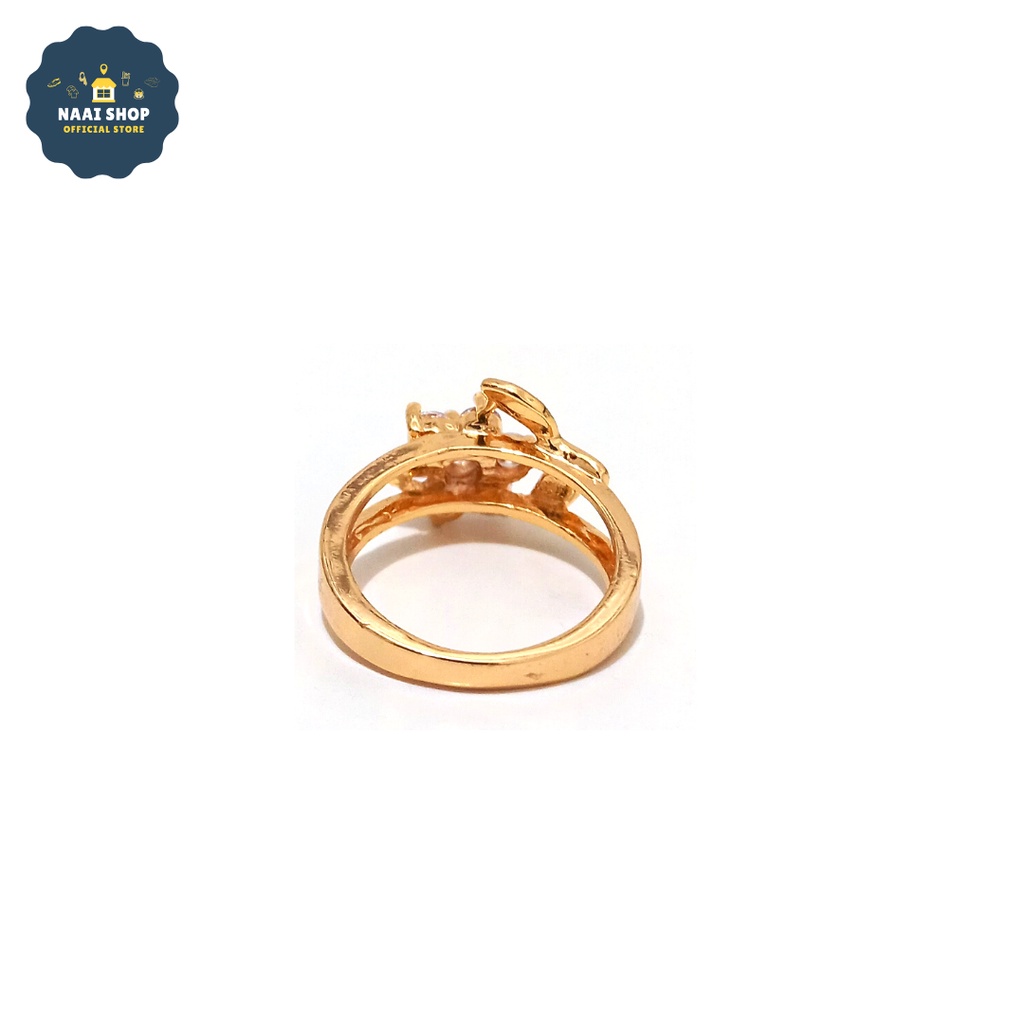 Cincin Xuping Wanita Model Bunga Permata Zircon Aksesoris Kristal Import Premium Murah Fashion Perhiasan Kekinian Anti Karat Korea Style Jewelry Cewek Lamaran Pernikahan Lapis Emas Mutiara Titanium Mewah Kasual Imitasi Terlaris Naai Shop