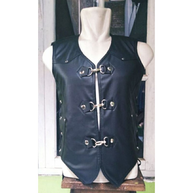 ROMPI KULIT VEST SINTETIS COWBOY STYLE BIKERS TOURING VESPA MOGE RX KING