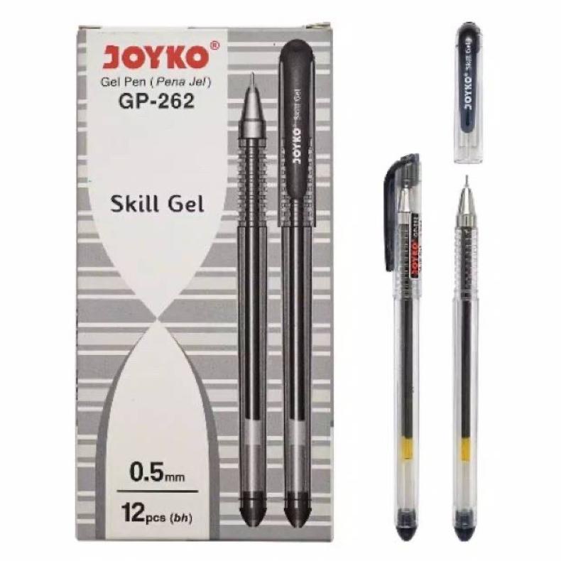 

GEL PEN PULPEN PENA JOYKO GP-262 BLACK SKILL GEL 0.5 MM 1BOX 12 PCS