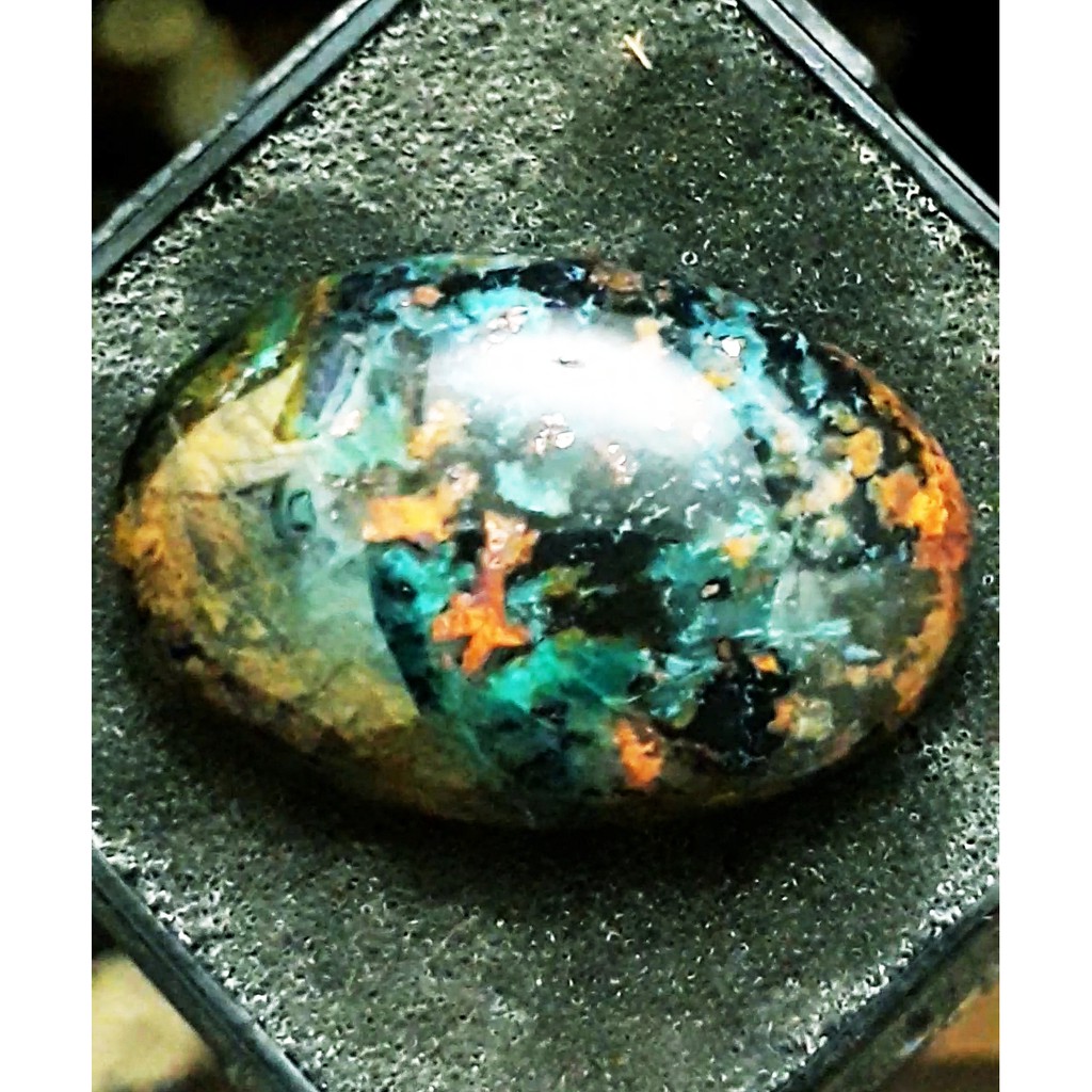BACAN DOKO batu akik natural bacan doko gulau panca warna super body glass size jumbo32mm BONUS RING