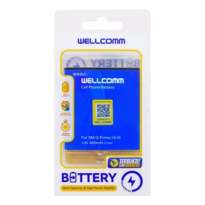 BATRE BATERAI HP SAMSUNG GRAND PRIME J5 J2 Prime J3 WELLCOMM ORIGINAL DOUBLE POWER