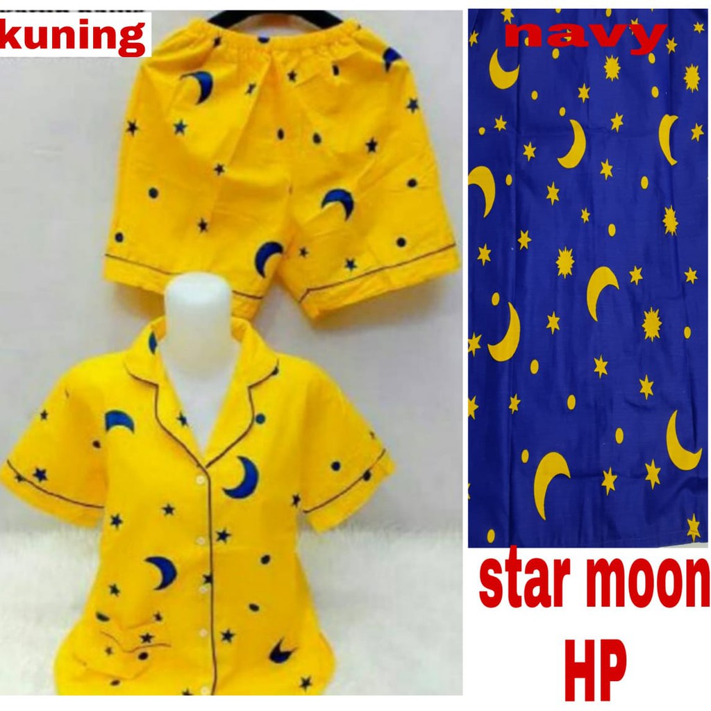 piyama wanita star moon hp hot pants (at)