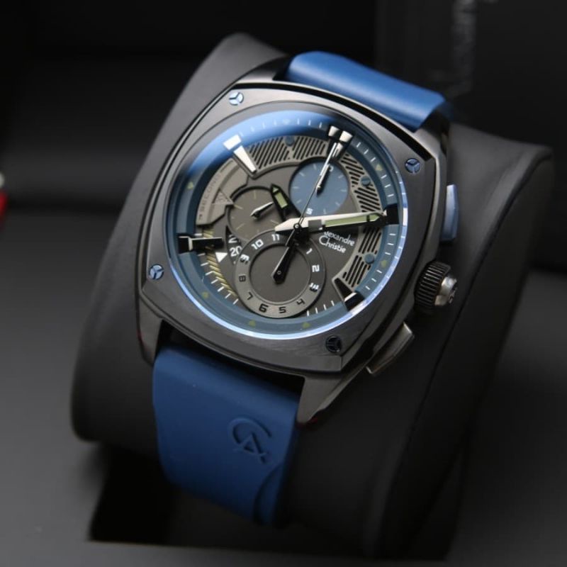 Jam Tangan Alexandre Christie AC 6591 Pria / AC6591 MC Blue Original