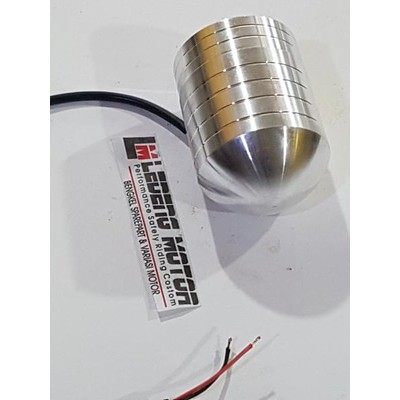 M1 Strobo Lampu Led Kedip Flash Bulat Mini Casing Crome Motor Mobil