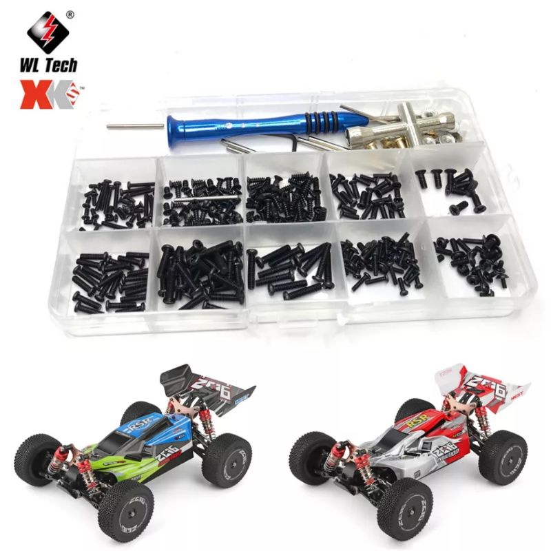 Baut wltoys 144001 124018 124019 buggy 1/14 1/12 mur baut ban roda pin as arm obeng hex metal upgrad