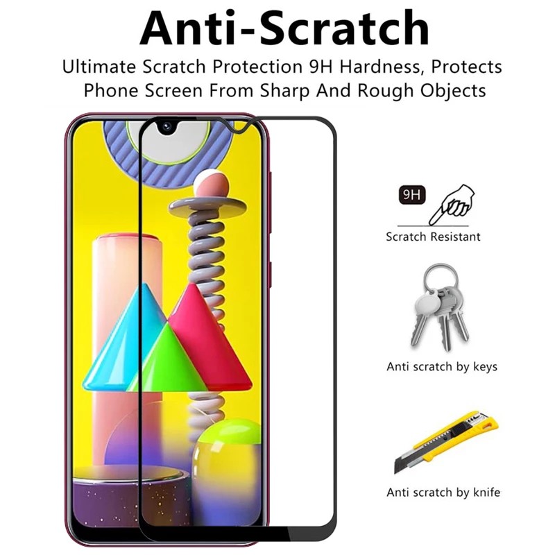 PROMO Tempered Glass SAMSUNG GALAXY M30s NEW-HOT TG Layar FULL COVER Black Premium / Anti Gores Kaca