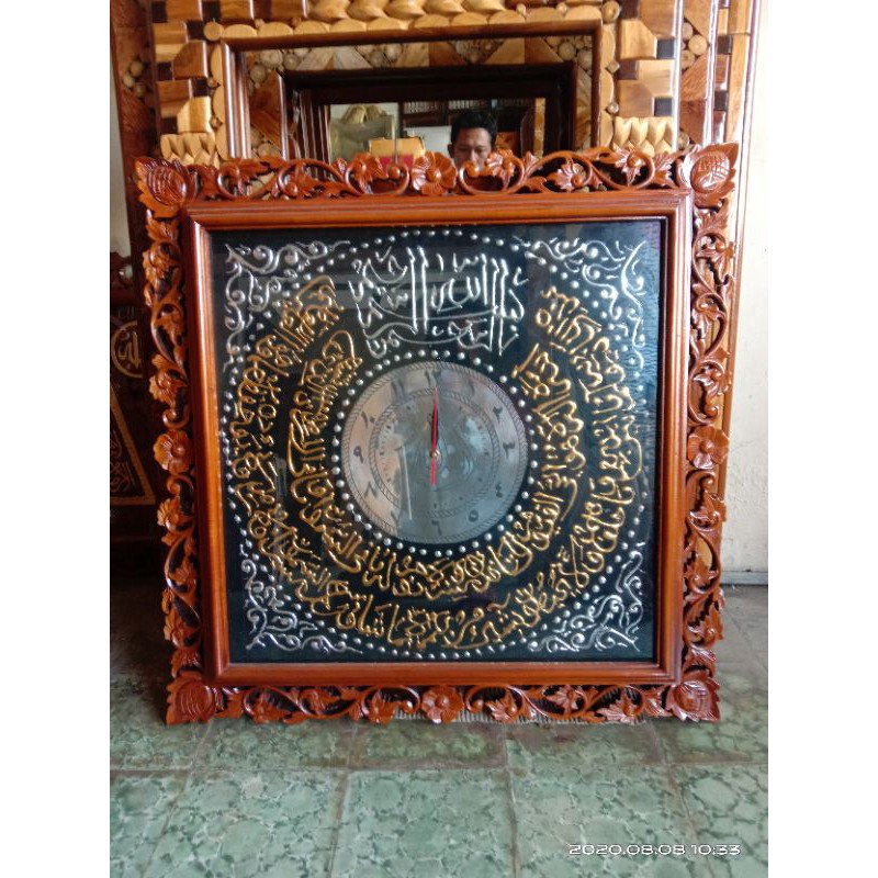 jam dinding Ukiran kayu jati mebel Jepara