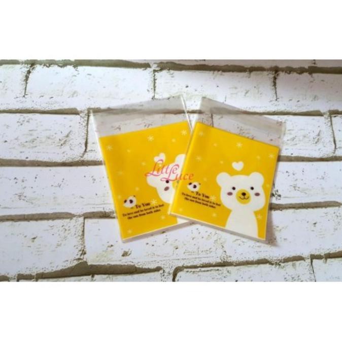 

Plastik Fancy Cookies - Kue - Permen Love Bear Yellow 10X10